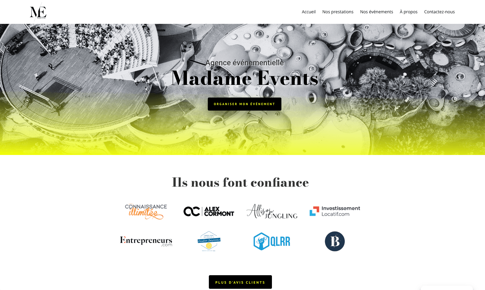 Aperçu du projet Madame Events